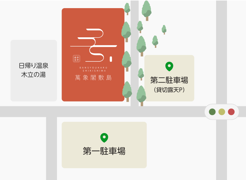 萬象閣敷島の駐車場案内図